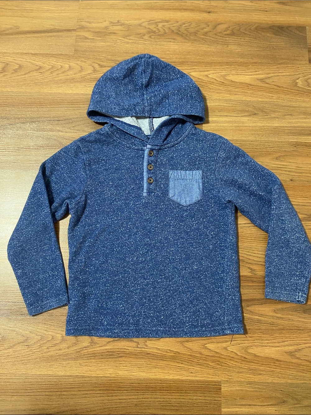 ✨8/$10. George. Blue Hooded Henley. Size smal